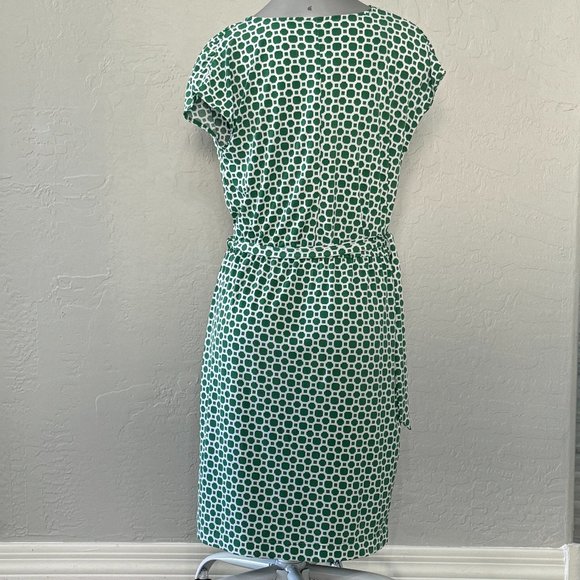 NWT Banana Republic Green Pattern Dress w Belt - Picture 5 of 10
